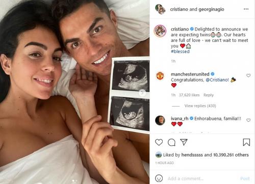 Pengumuman Kehamilan Anak Kembar Ronaldo dan Georgina