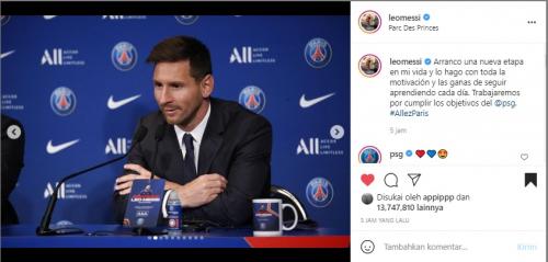 Postingan Pertama Messi Pasca Bergabung dengan PSG